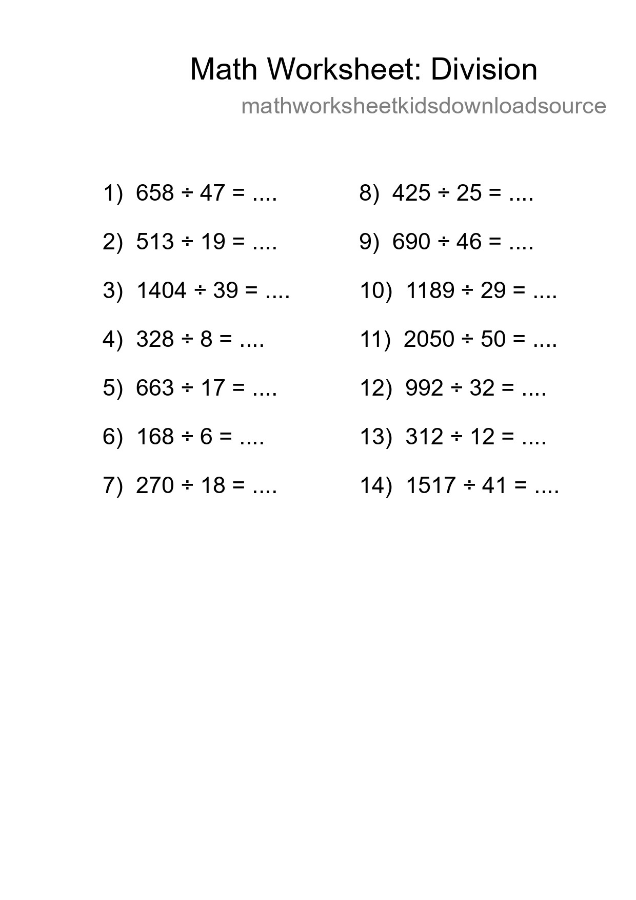 Free 14 Division Math Worksheet For Grade 2 With Answers - Part 15