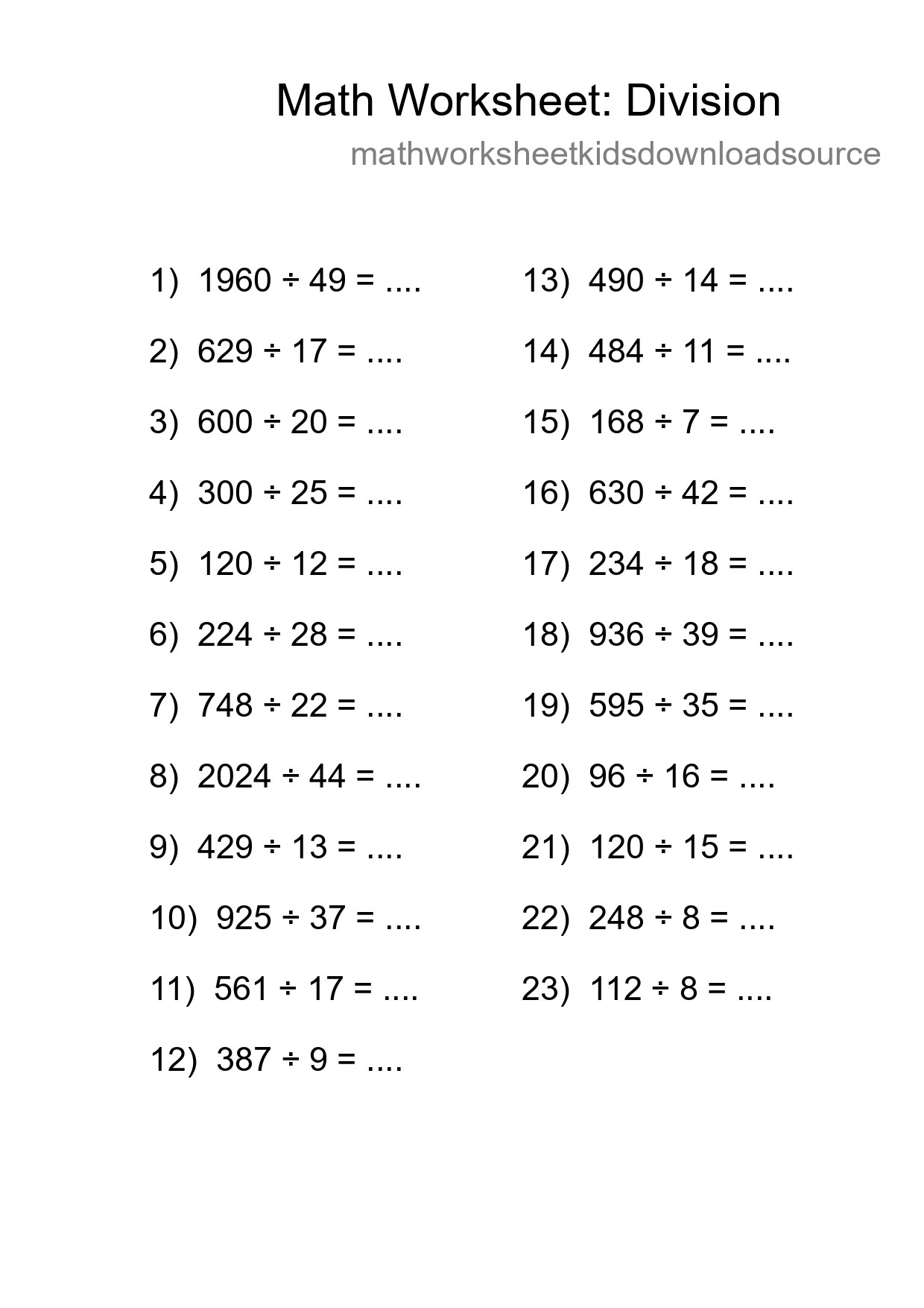 Free 23 Division Math Worksheet For Grade 2 - Part 147