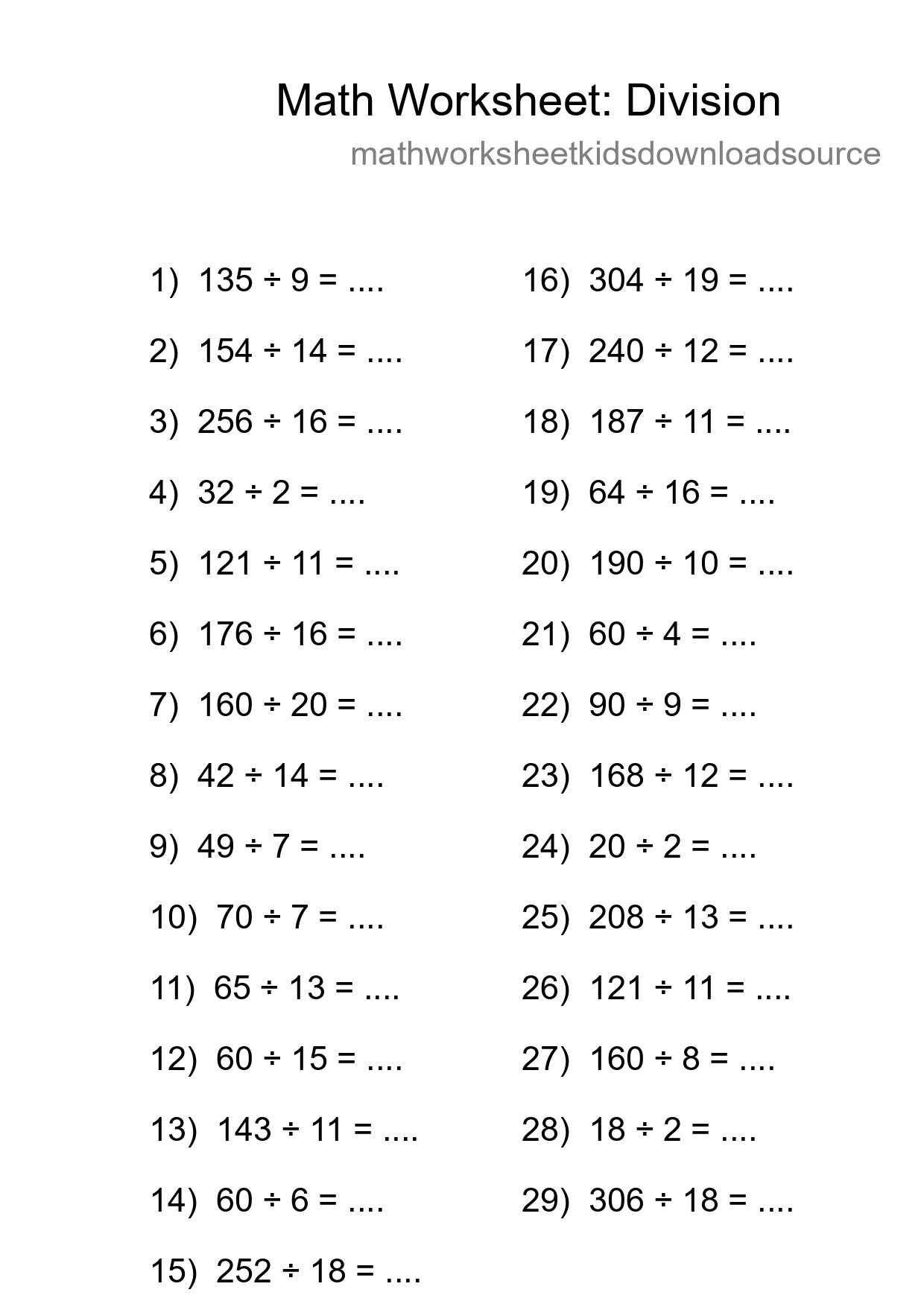 Free 29 Division Math Worksheet For Grade 2 - Part 37