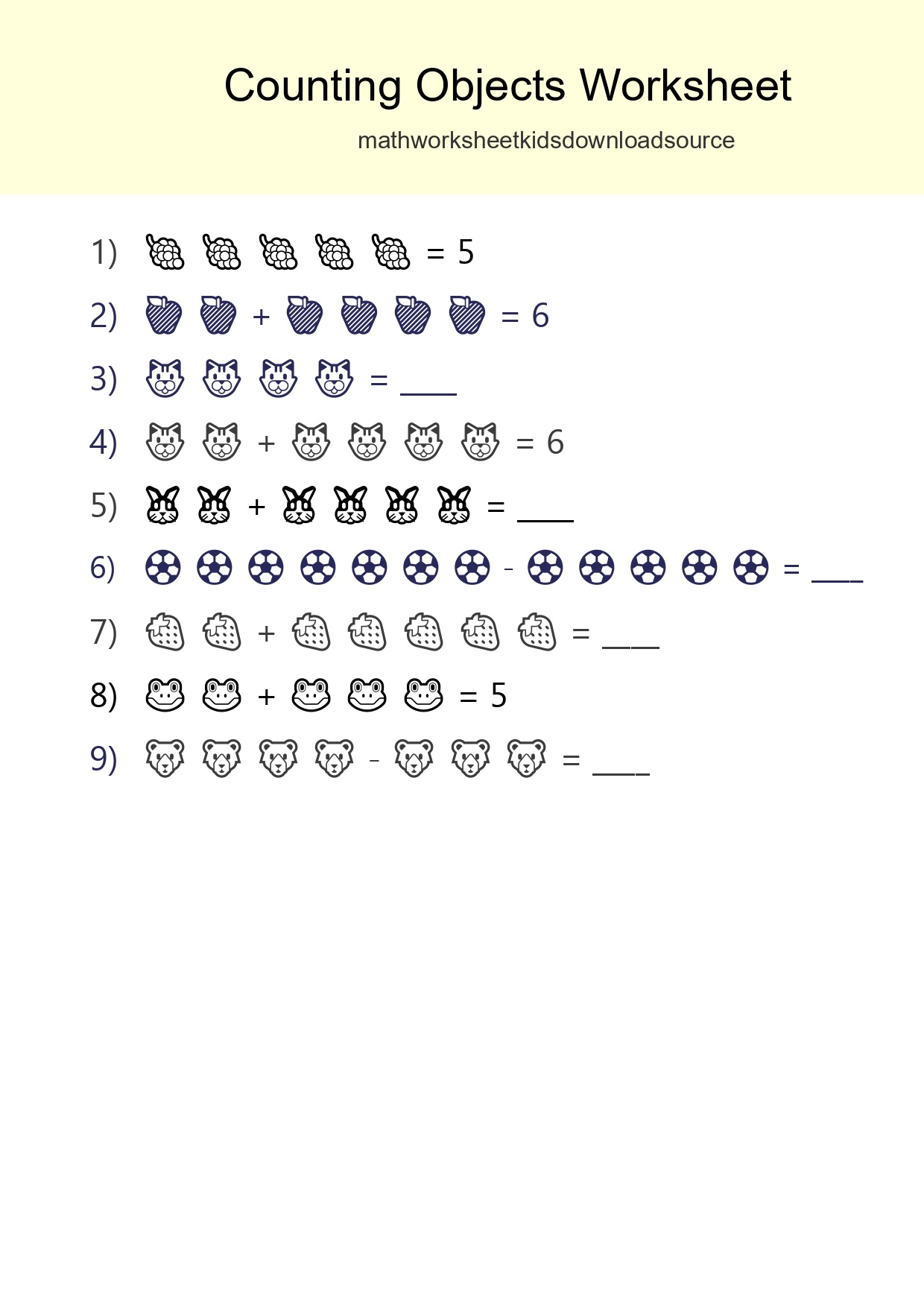 Free Counting Objects Worksheet For Kindergarten - Part 168