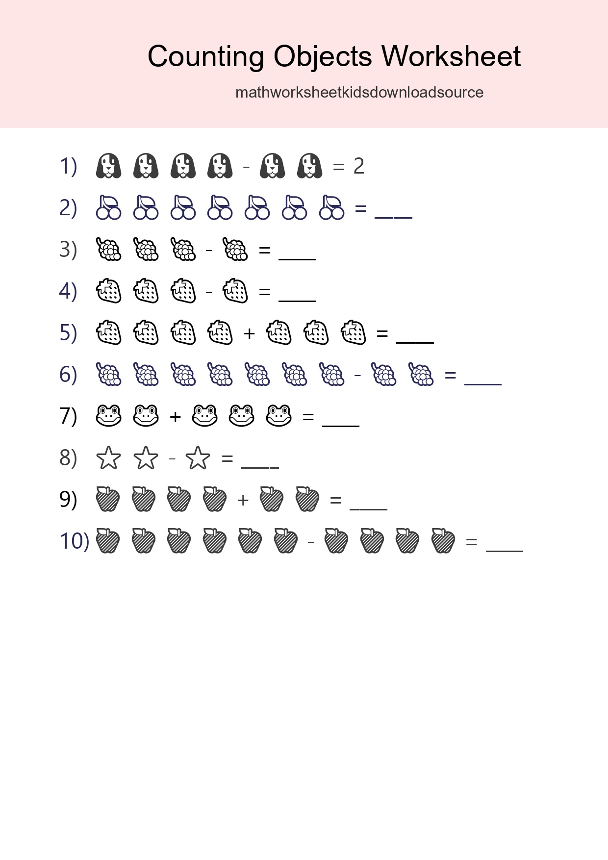Free Counting Objects Worksheet For Kindergarten - Part 69