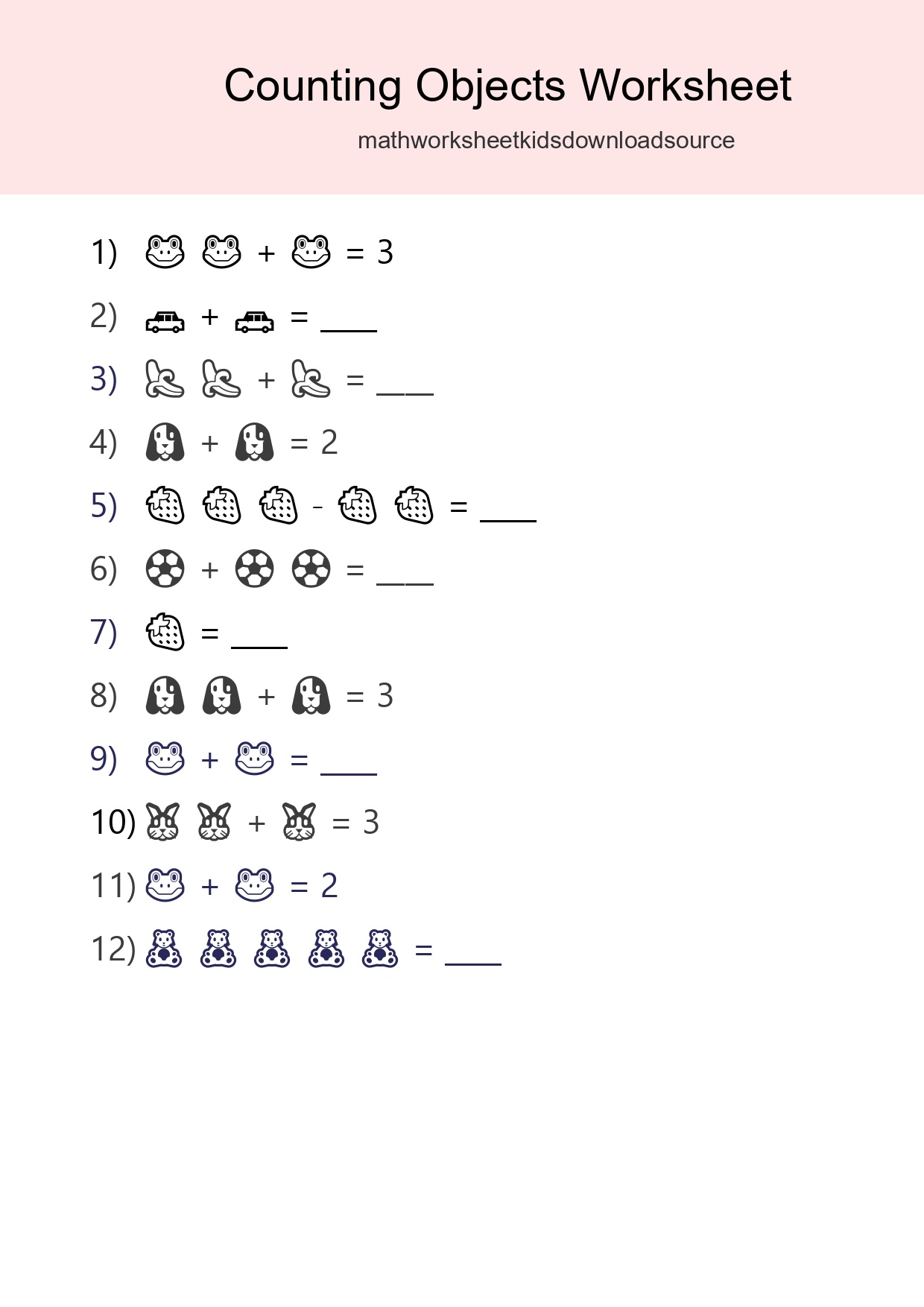 Free Counting Objects Worksheet For Pre-K Printable - Part 223