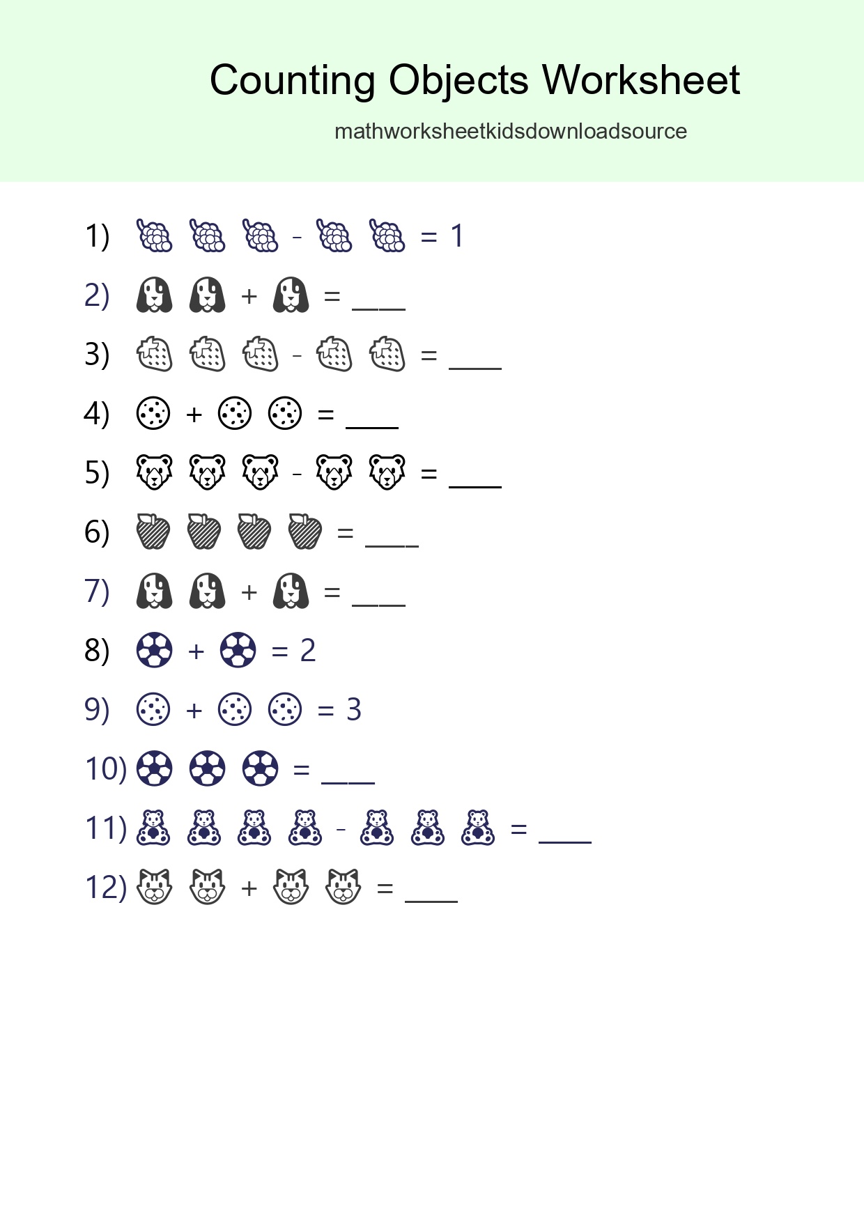 Learn Counting With Pictures Worksheet (Pre-K) - Part 234