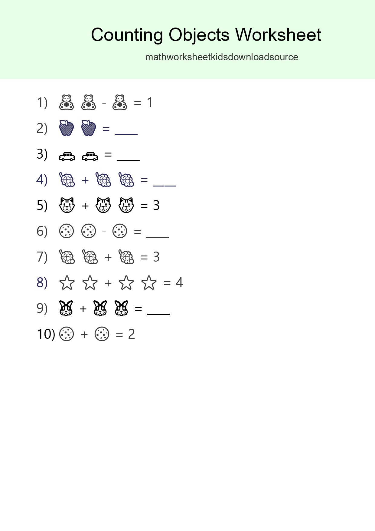 Learn Counting With Pictures Worksheet (Pre-K) - Part 58