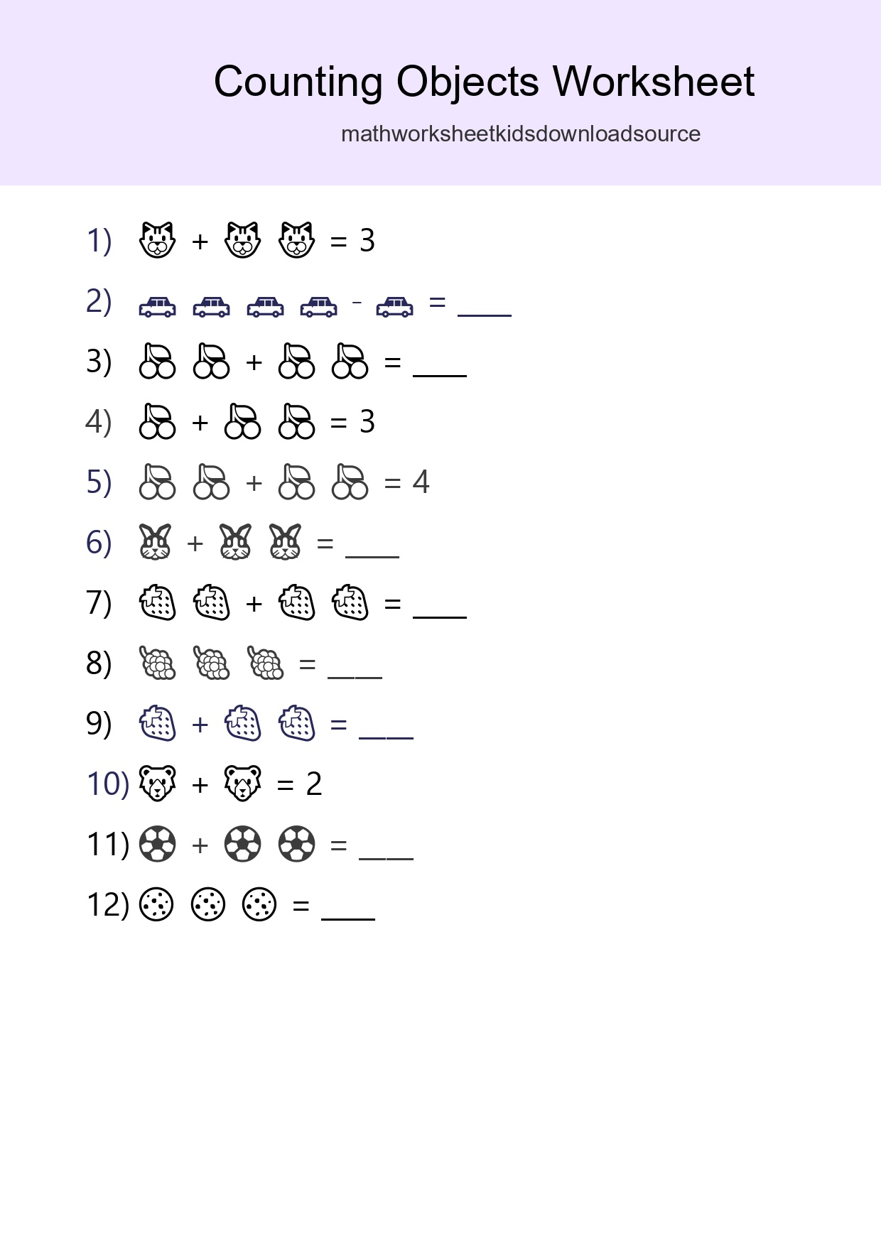 Learn Counting With Pictures Worksheet (Pre-K) - Part 80