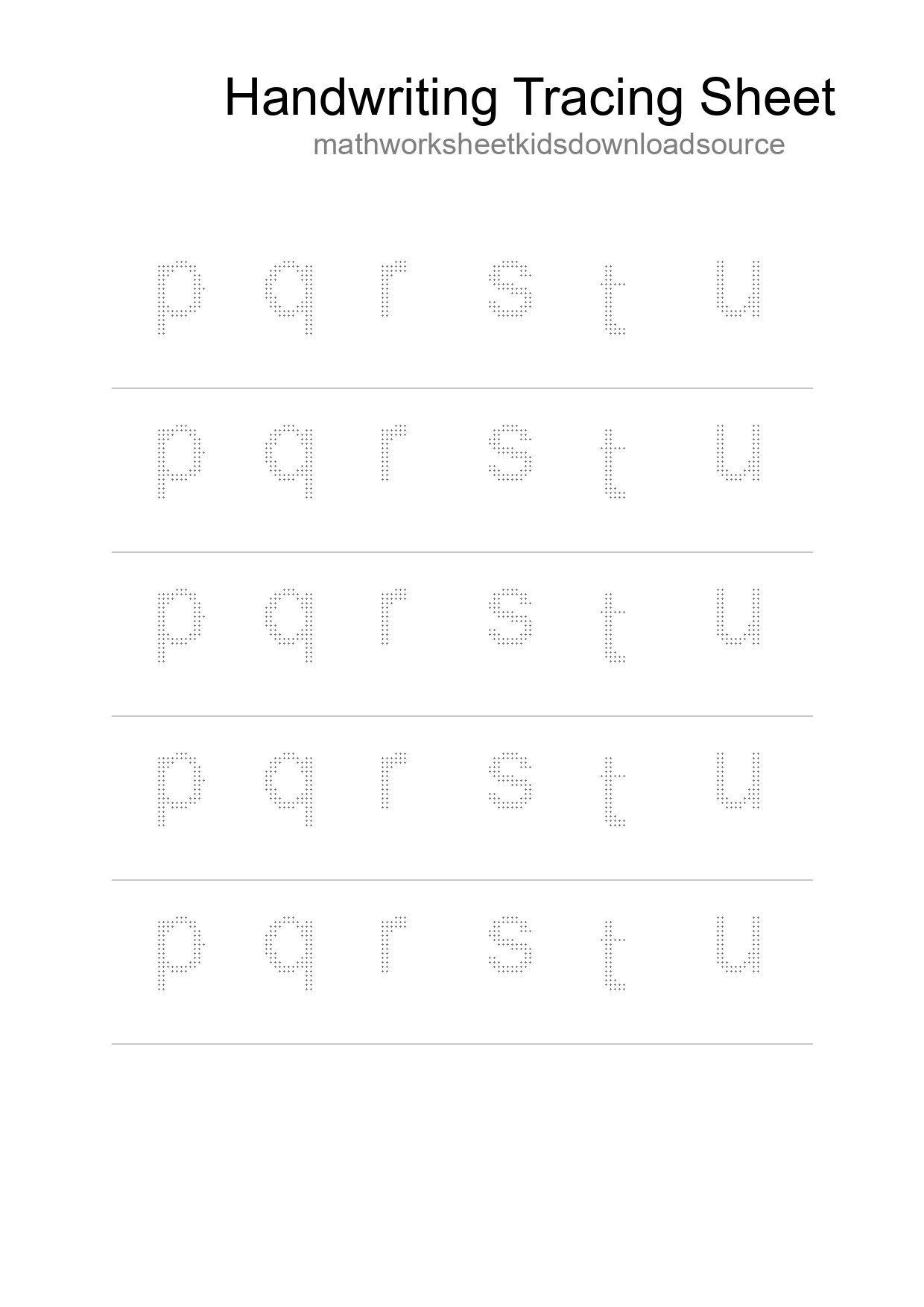 Printable Tracing Worksheet For Kids - Part 175