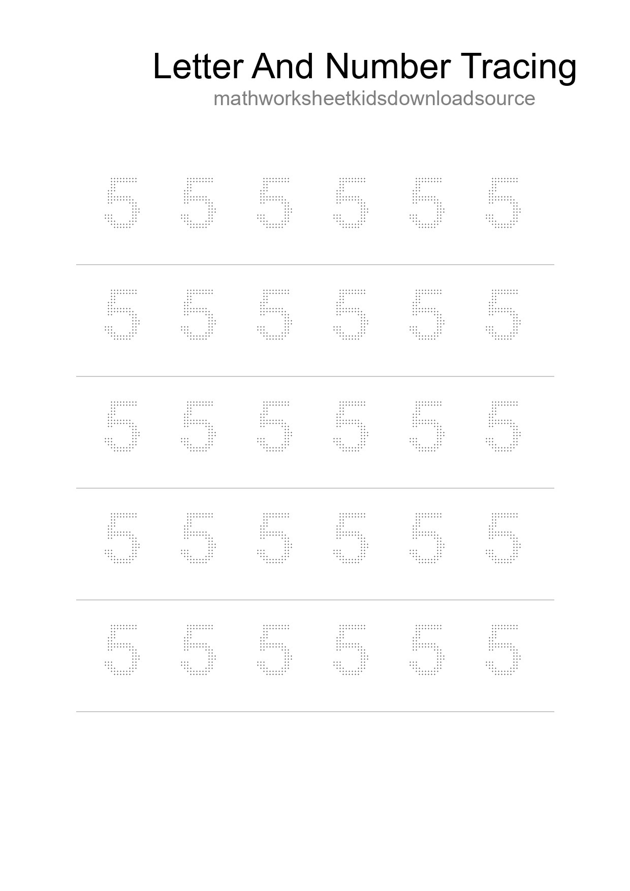 Printable Tracing Worksheet For Kids - Part 208